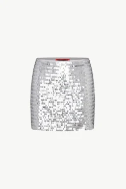 Sequin Dizzy Skirt in Satellite Silver