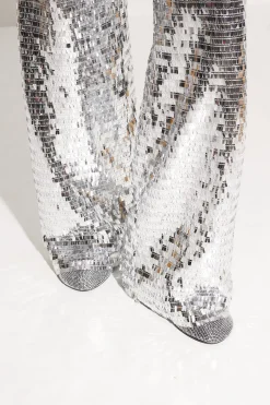 Sequin Pia Pant in Satellite Silver