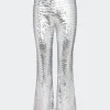 Sequin Robo Pant in Satellite Silver