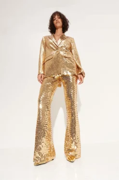 Sequin Robo Pant in Star Gold