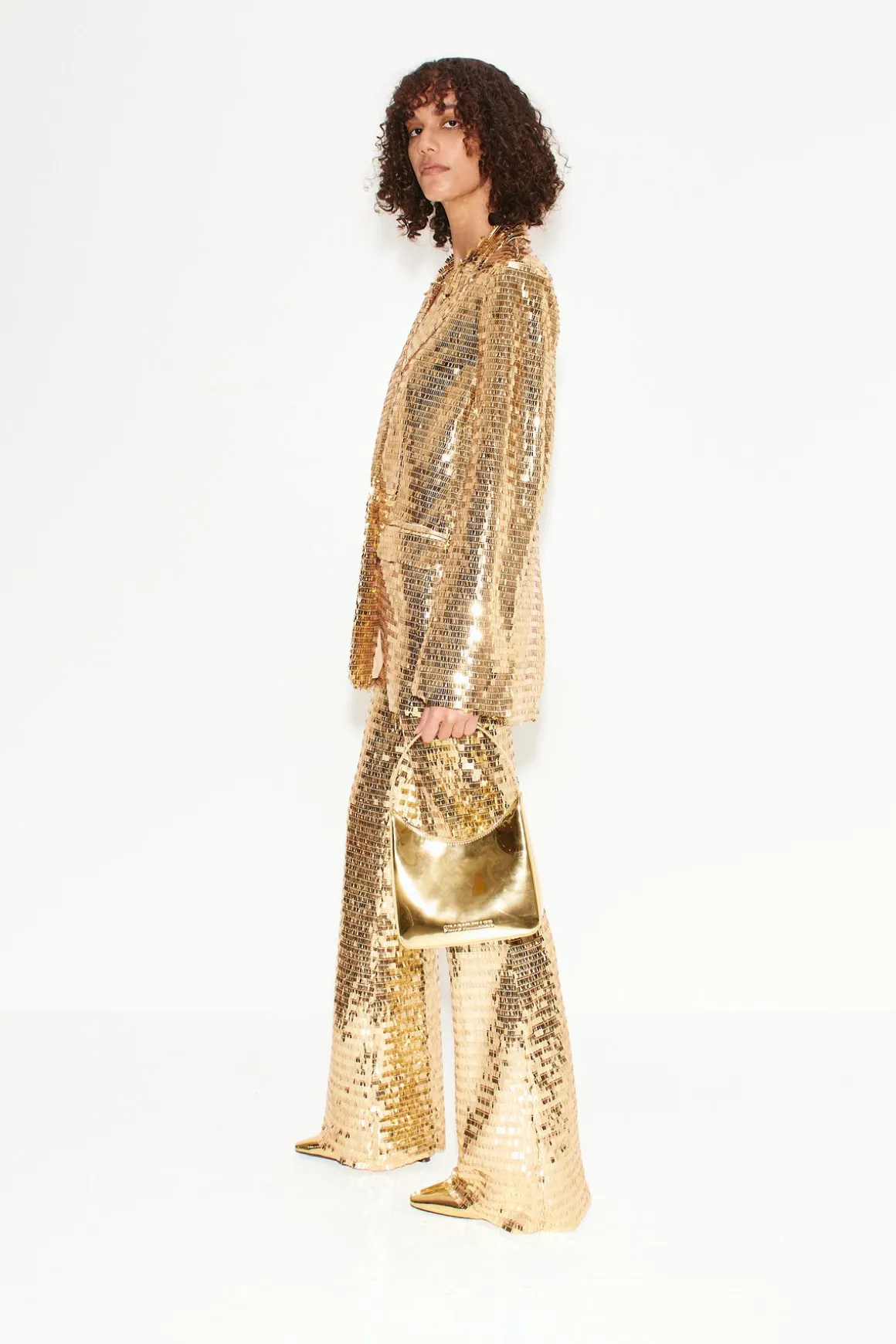 Sequin Robo Pant in Star Gold