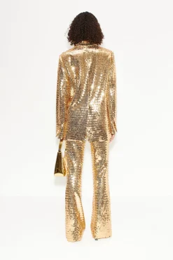 Sequin Robo Pant in Star Gold