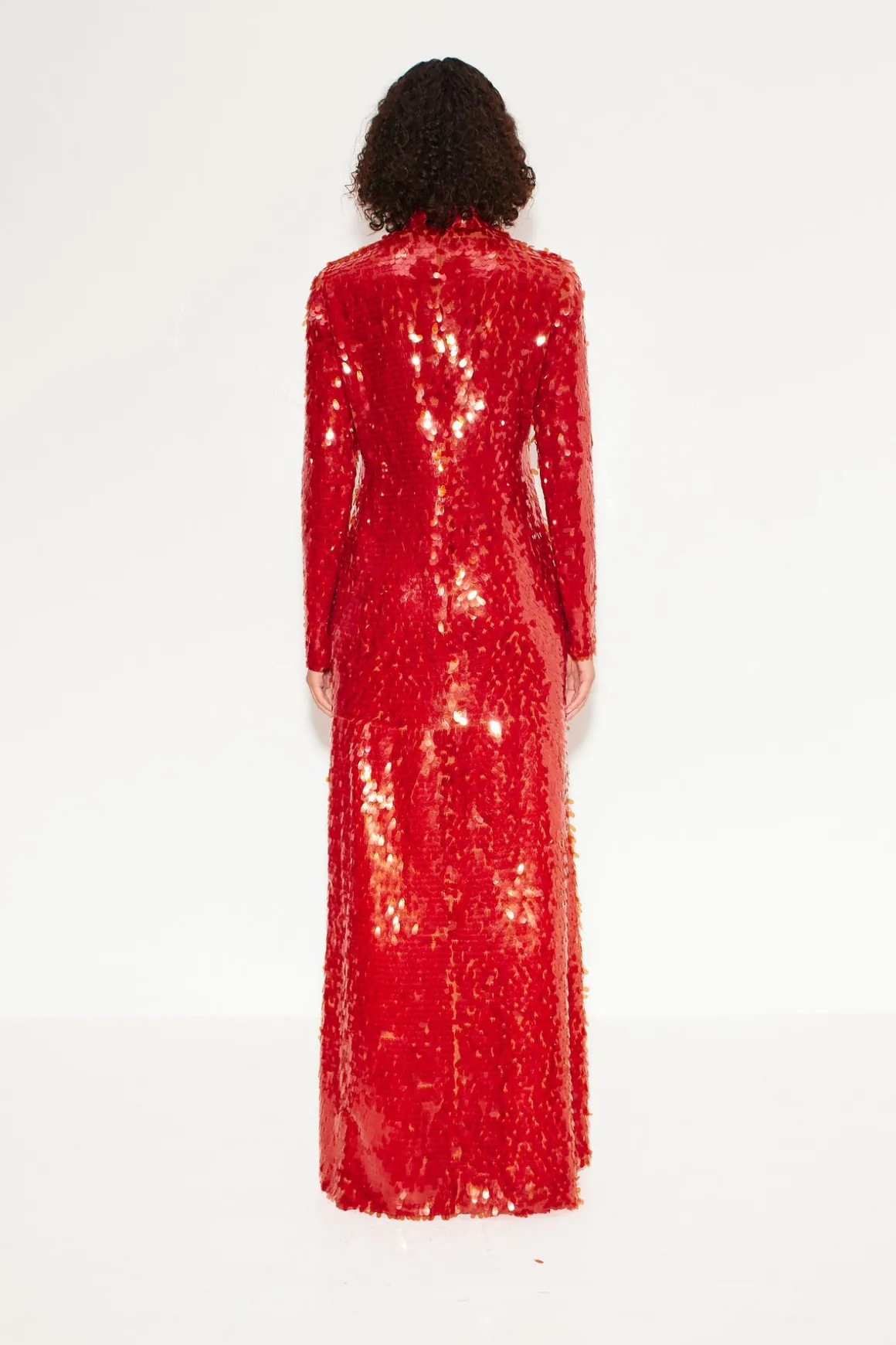 Sequin Sculpty Dress in Chili
