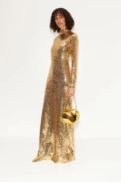 Sequin Sculpty Dress in Star Gold