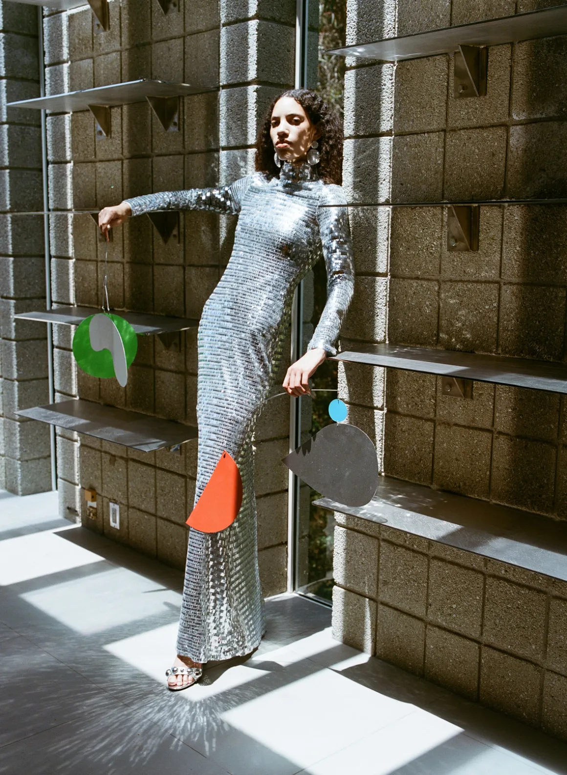 Sequin Sculpty Dress in Satellite Silver