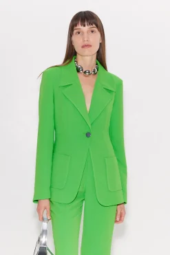 Sola Crepe Blazer in Gummy Green