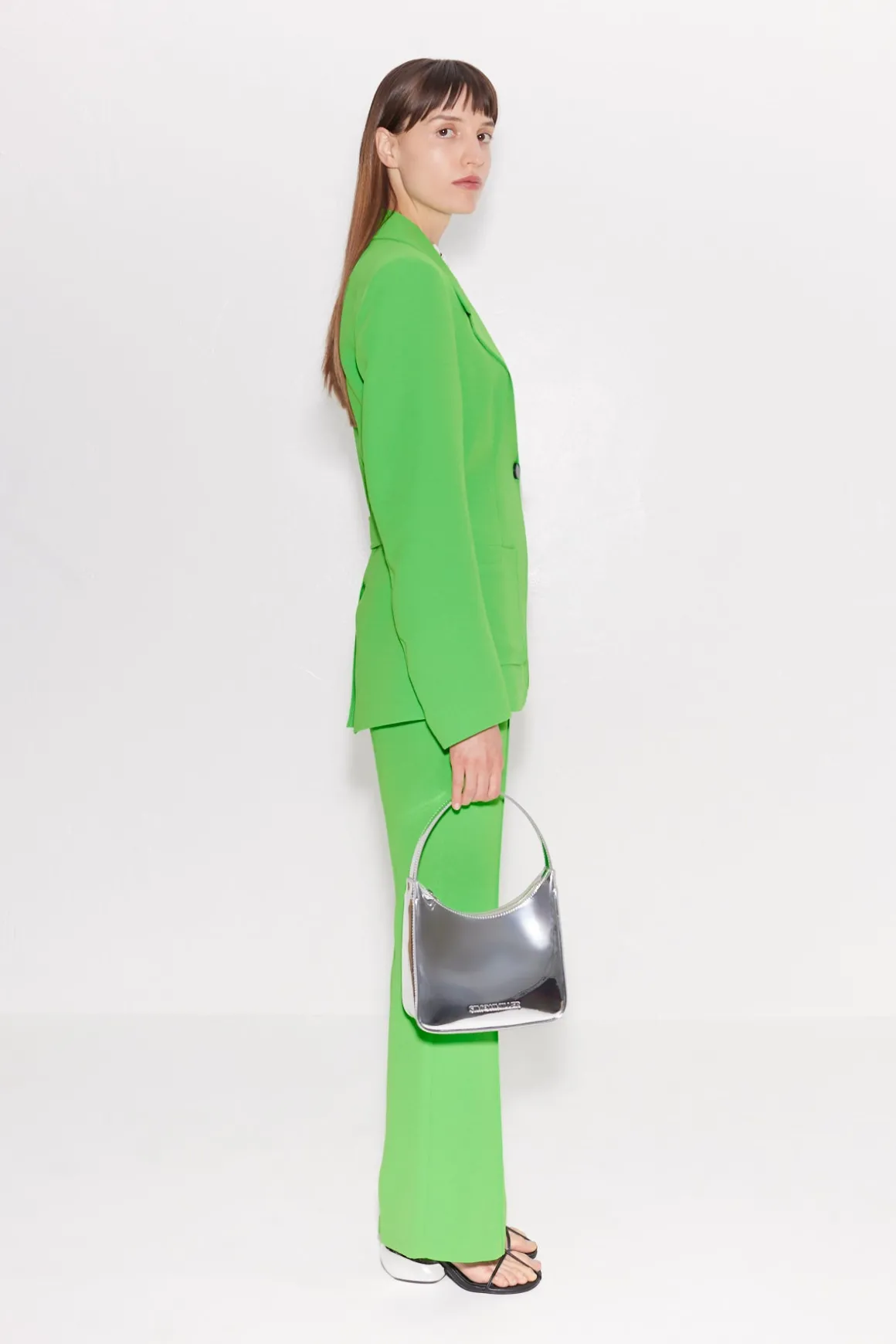 Sola Crepe Blazer in Gummy Green