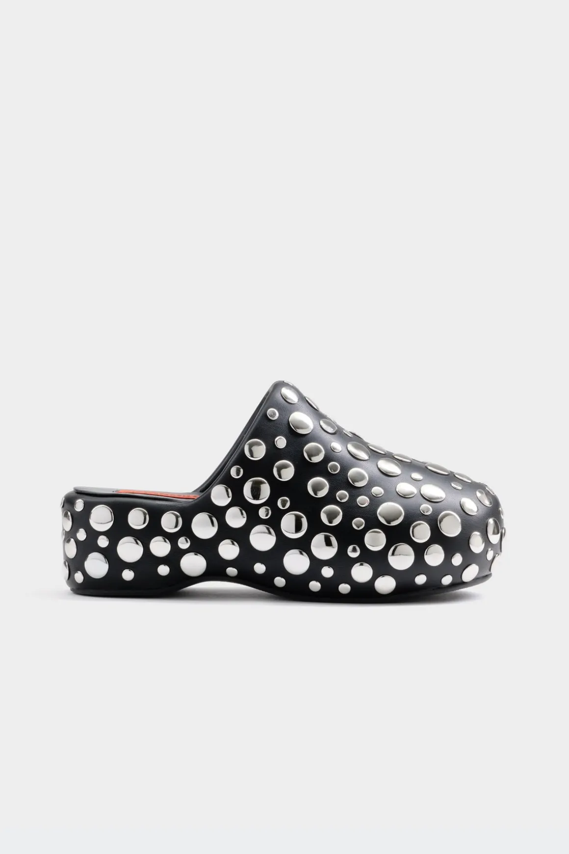 Studded Bubble Clog in Black/Silver