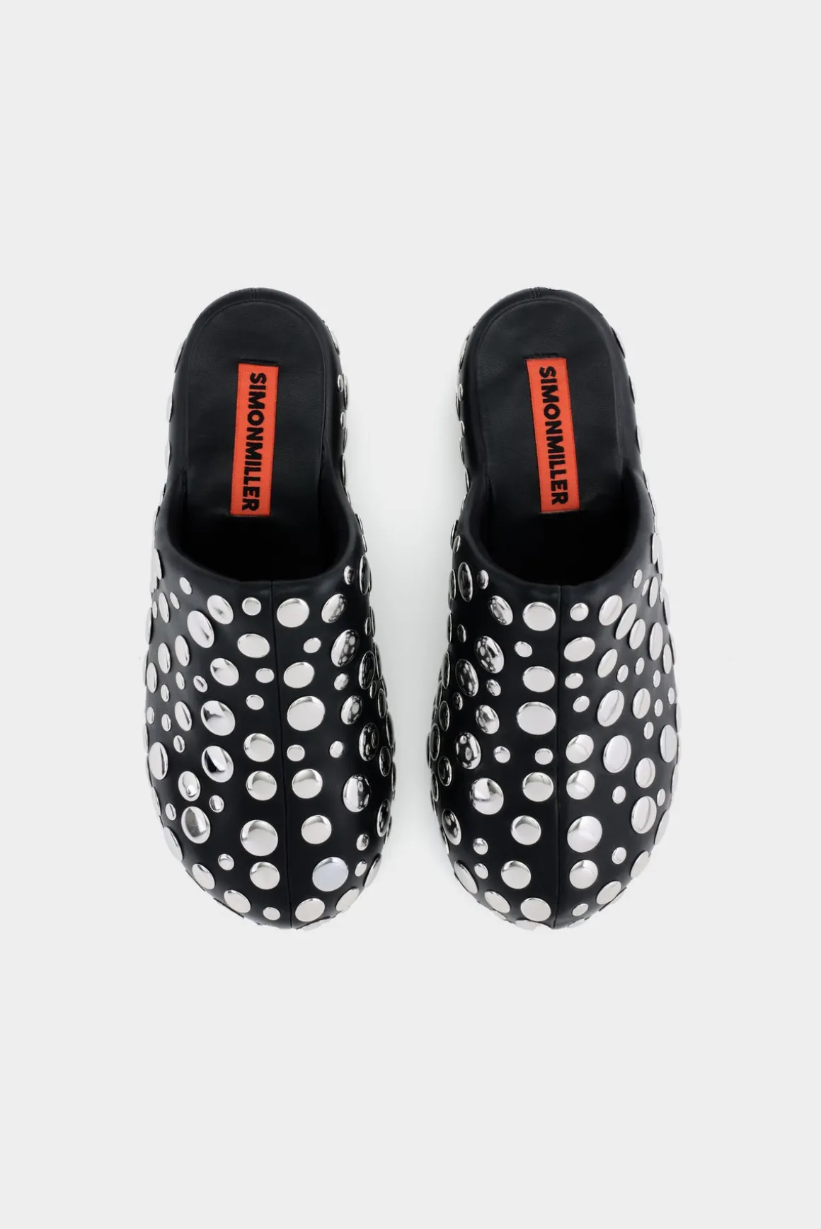 Studded Bubble Clog in Black/Silver