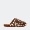 Studded Bubble Slipper in Choco Brown/Silver