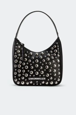 Studded Snap Bag in Black/Silver