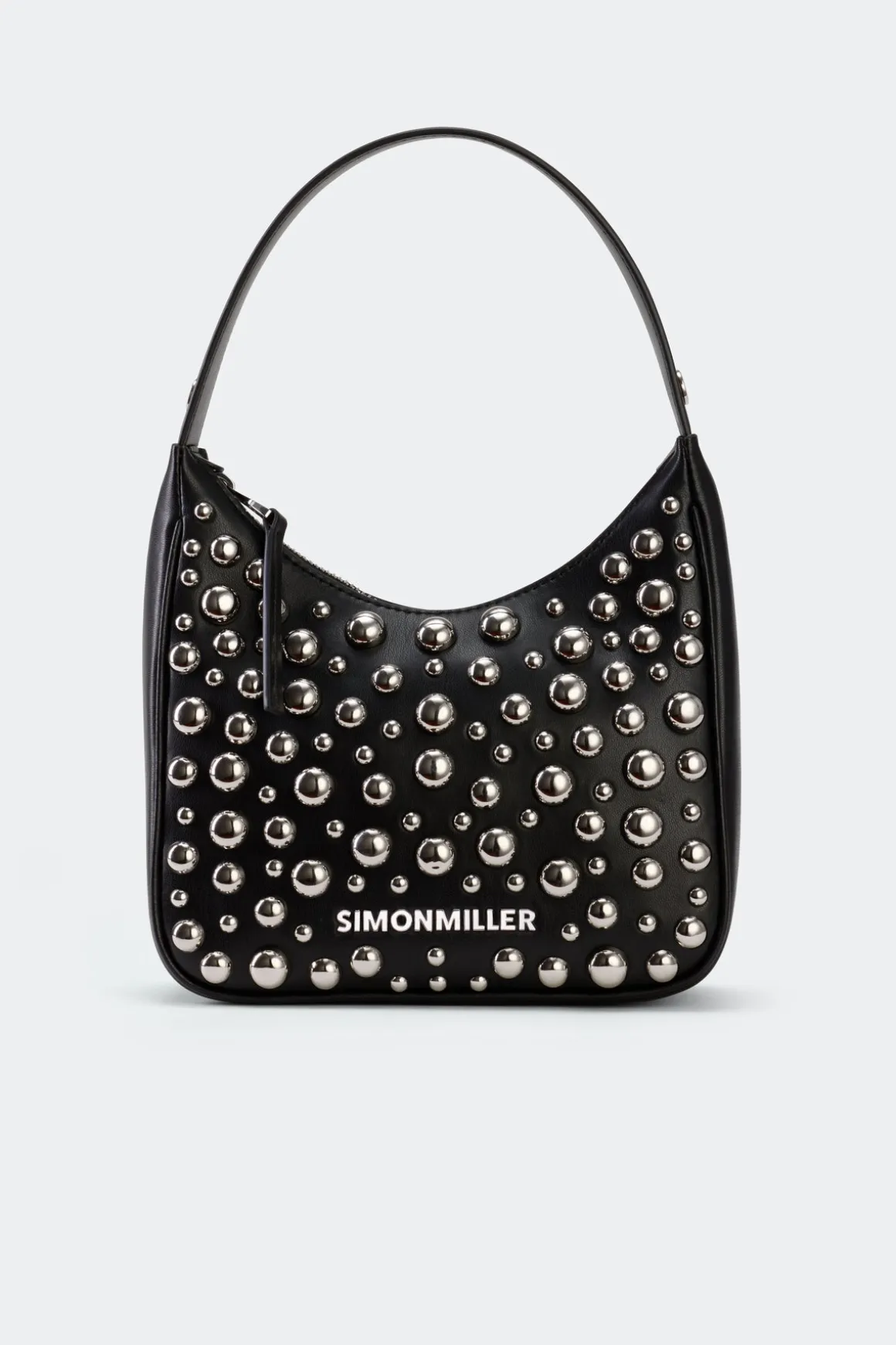 Studded Snap Bag in Black/Silver