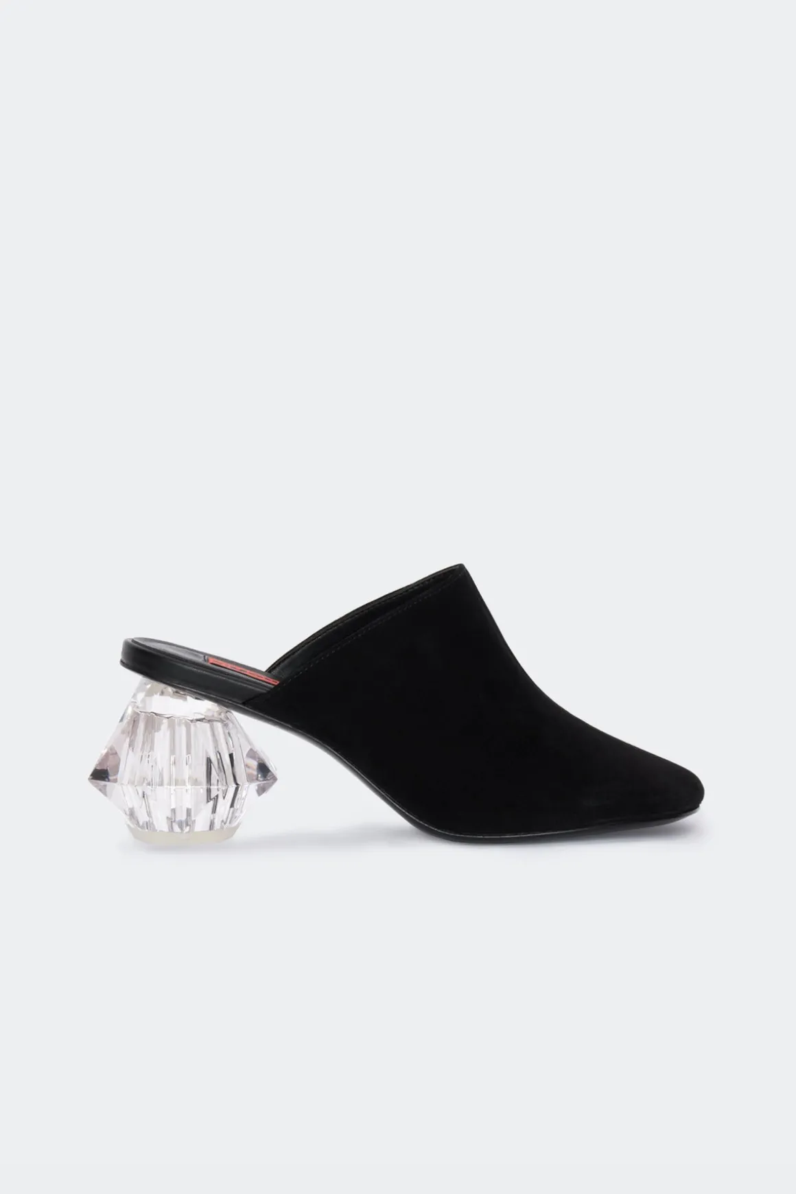Suede Crystal Moderno Mule in Black