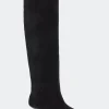 Suede Tall Kuki Boot in Black/Silver