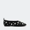 Teardrop Crystal Riad Flat in Black/Clear