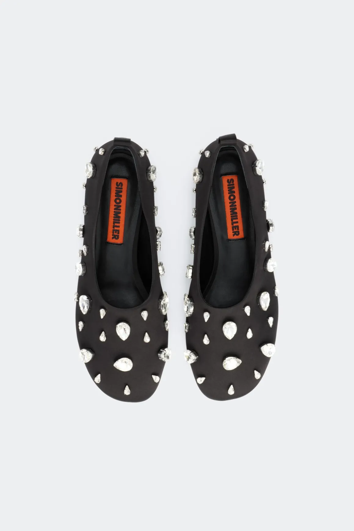 Teardrop Crystal Riad Flat in Black/Clear