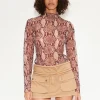 Wendel Mesh Top in Snake Print