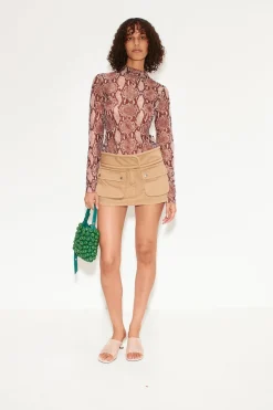 Wendel Mesh Top in Snake Print