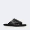 Woven Bubble Slide in Black