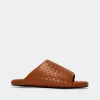 Woven Bubble Slide in Chestnut