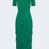 Za Za Knit Fringe Dress in Jade