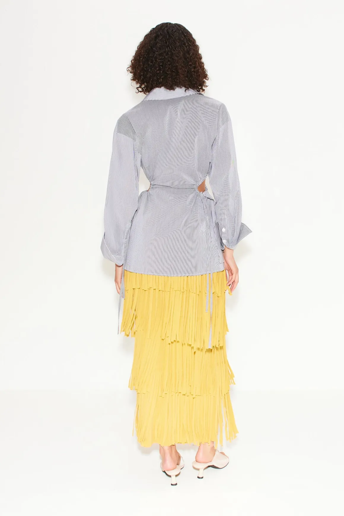 Za Za Knit Fringe Skirt in Butter