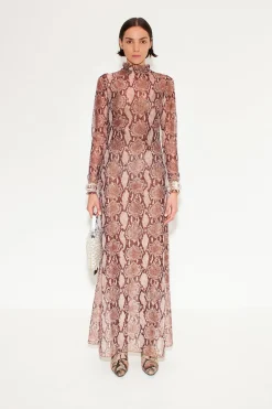 Zesty Mesh Dress in Snake Print