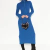 Zumi Textured Knit Dress in Matisse Blue