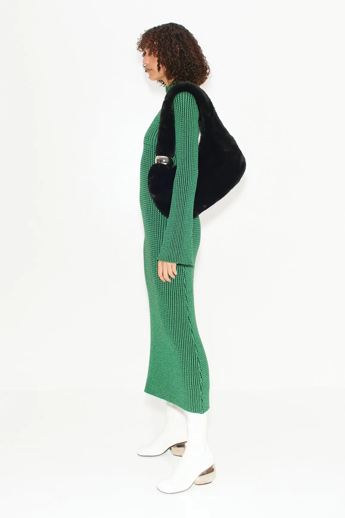 Zumi Textured Knit Dress in Gummy Green