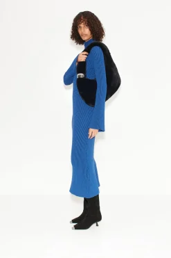 Zumi Textured Knit Dress in Matisse Blue