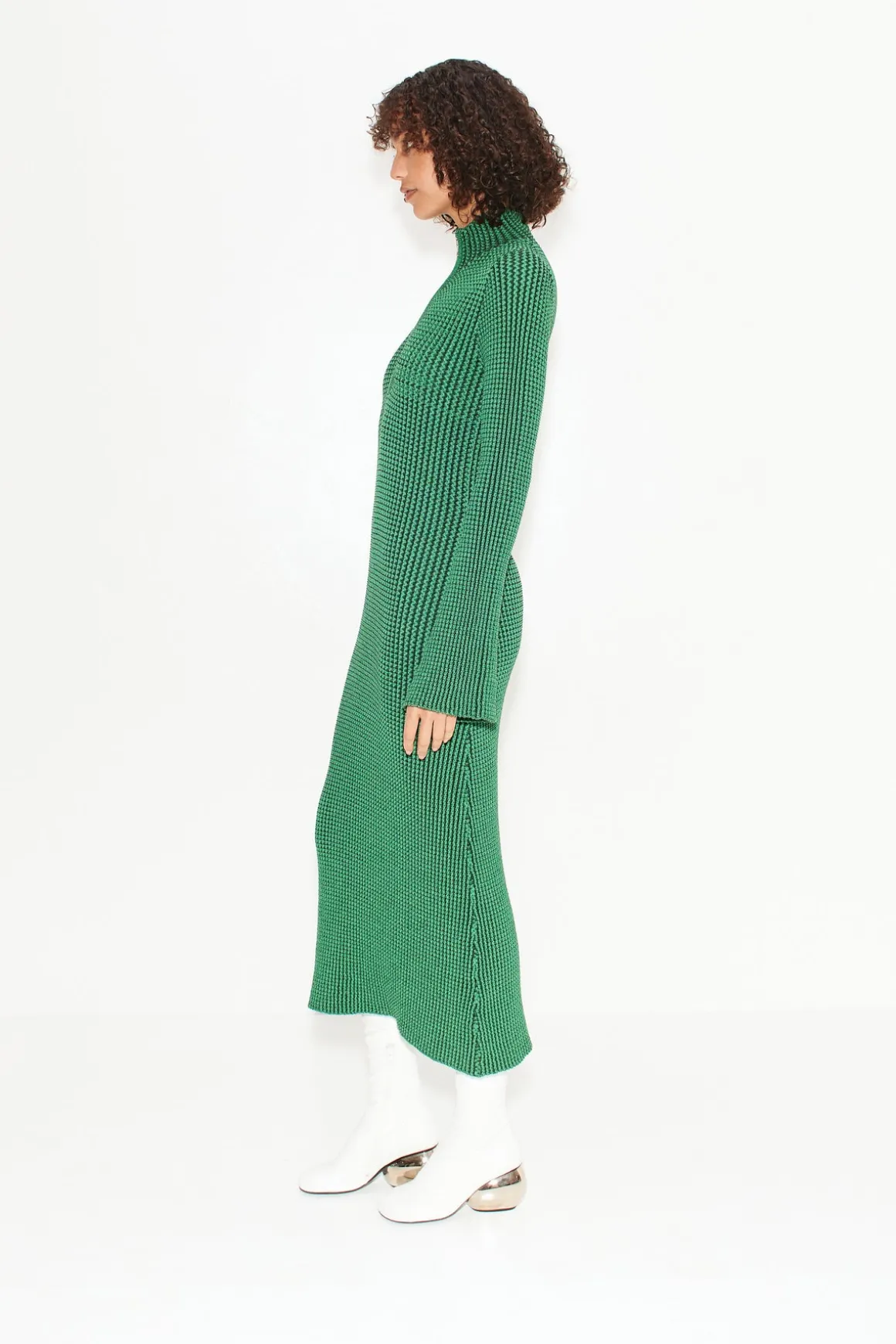 Zumi Textured Knit Dress in Gummy Green