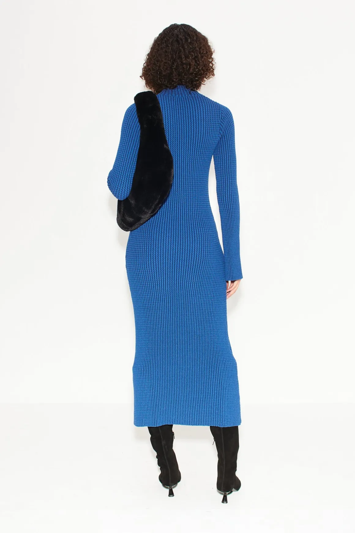 Zumi Textured Knit Dress in Matisse Blue