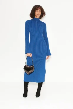 Zumi Textured Knit Dress in Matisse Blue